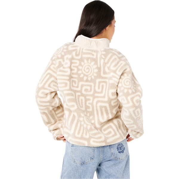 2025 Rip Curl Womens Sunset Luau 1/4 Zip Polar Fleece 0AGWFL - Bone